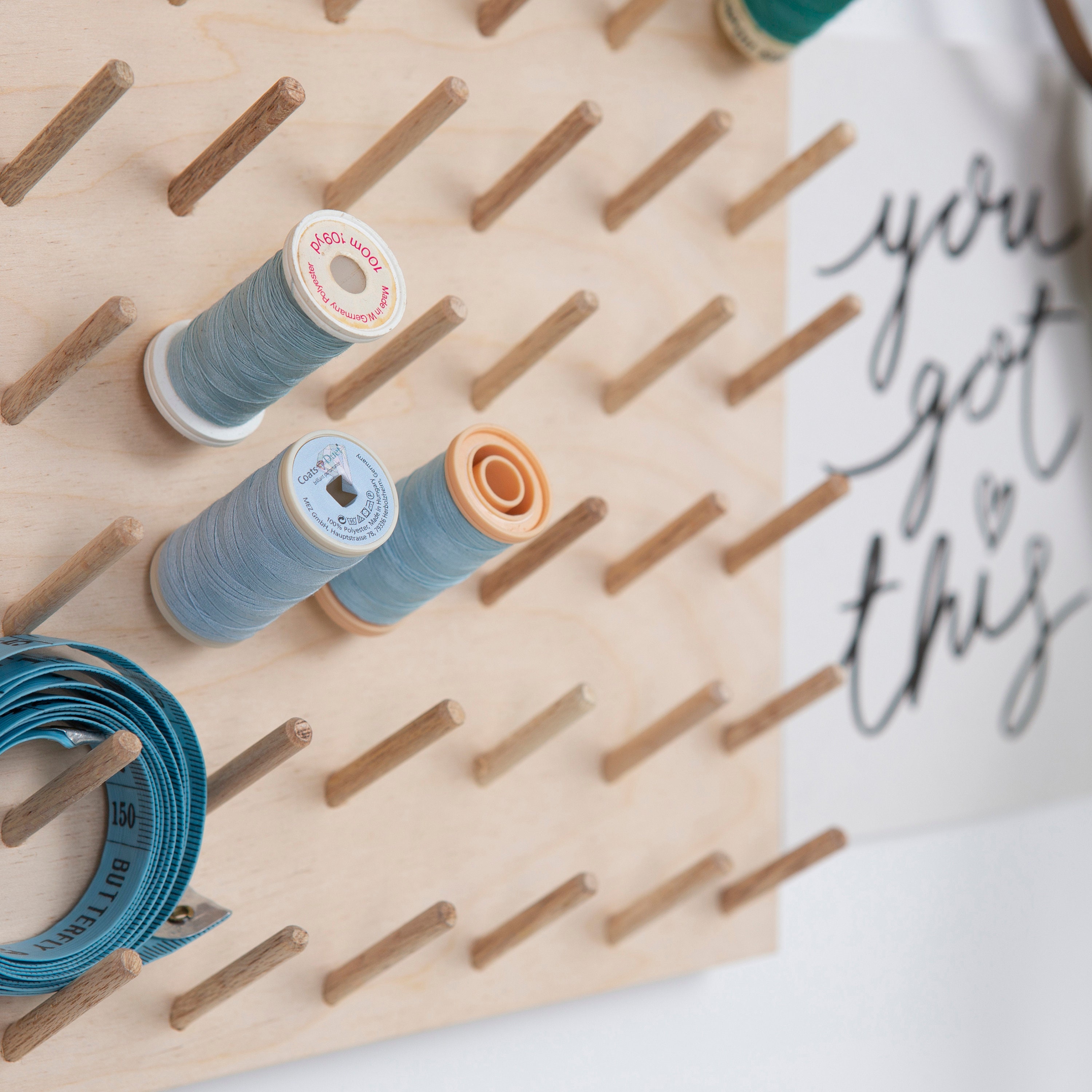 Sewing Organiser Cotton Thread Board Rack Pegboard Wall Etsy UK