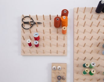 Spool rack thread holder sewing pegboard storage sewing room organiser birch ply peg board space saving