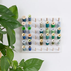 Spool rack thread holder sewing pegboard storage sewing room organiser birch ply peg board space saving image 5