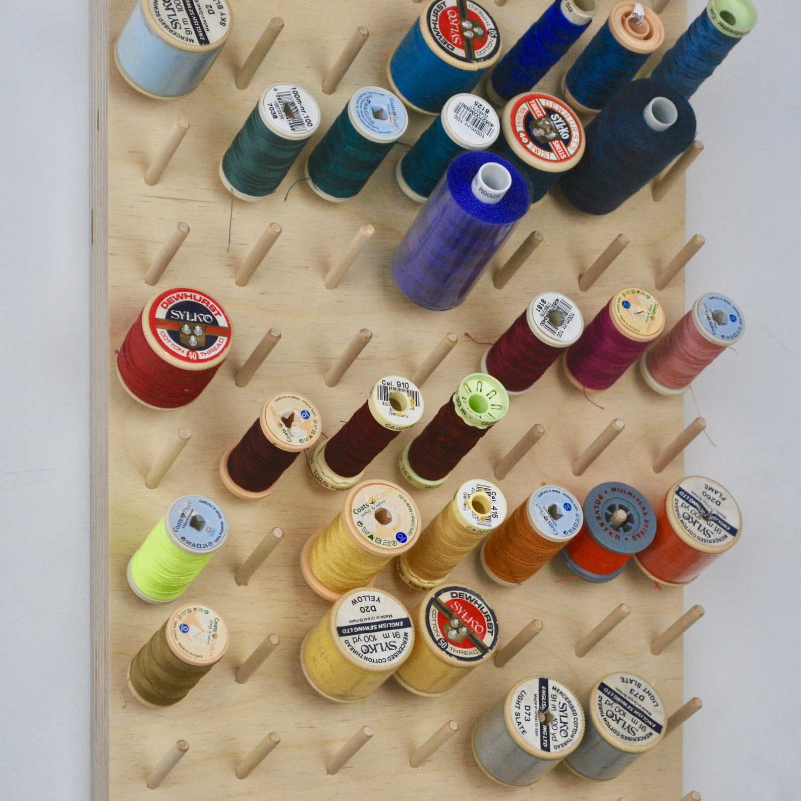 Sewing cotton reel board rack pegboard wall storage hanging Etsy