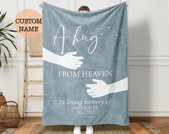 Personalized blanket Memorial throw blanket Gift idea for bereavement Sympathy gift Throw blanket for your loss A hug from heaven-TB40