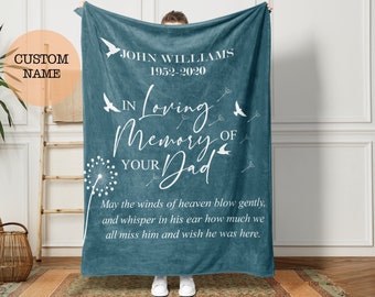 Custom blanket Memorial throw blanket Gift idea for bereavement Sympathy gift Throw blanket for your loss May the winds of heaven-TB27