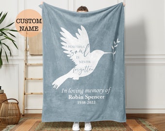 Personalized blanket Memorial throw blanket Bereavement gift Sympathy gift Gift for your loss A beautiful soul is never forgotten-TB82