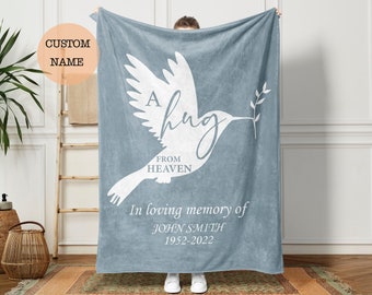 Personalized blanket Memorial throw blanket Gift idea for bereavement Sympathy gift Throw blanket for your loss A hug from heaven-TB14