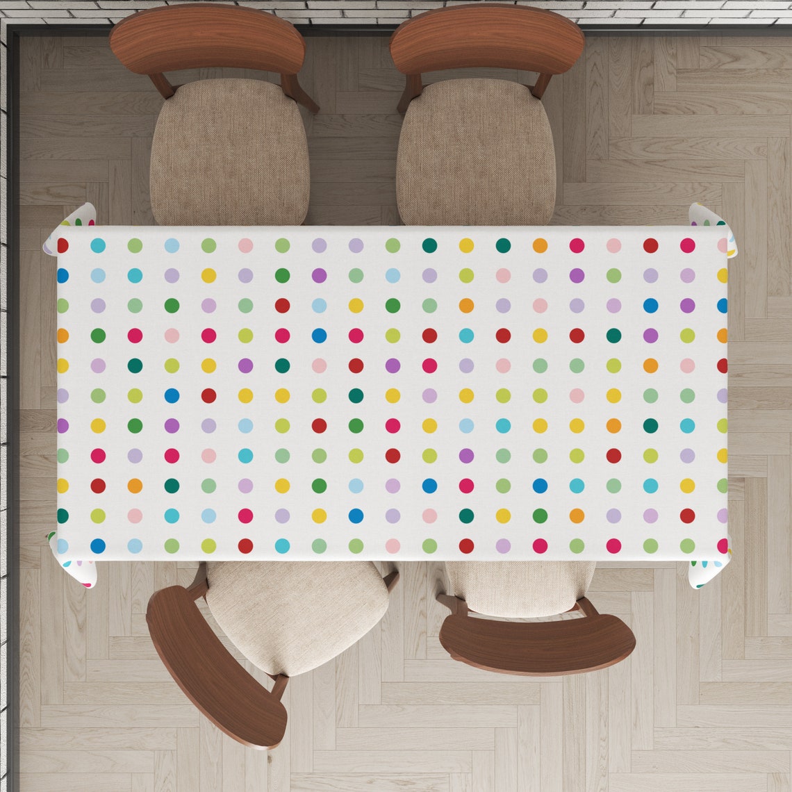 Tablecloths Table Linens Polka Dots Tablecloth Cotton Table Etsy