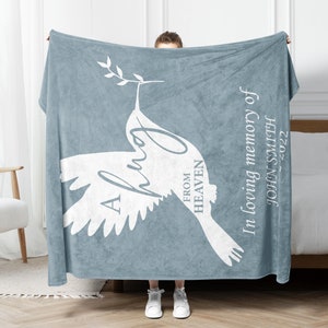 Personalized blanket Memorial throw blanket Gift idea for bereavement Sympathy gift Throw blanket for your loss A hug from heaven-TB14 image 2