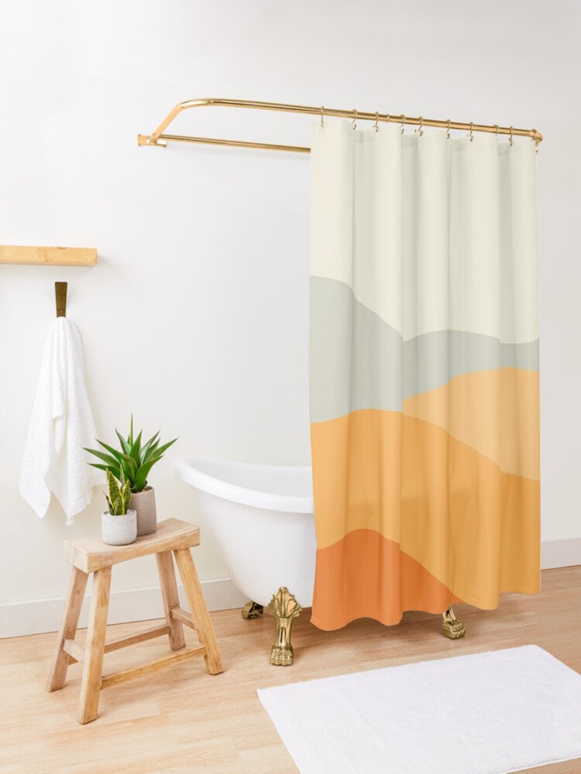 Douchegordijnen Extra lang douchegordijn Abstract Etsy