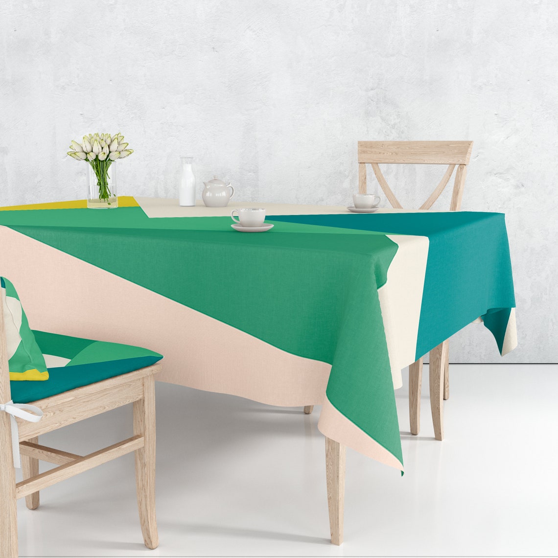 Tablecloths table linens Colorful triangle table cloths Etsy