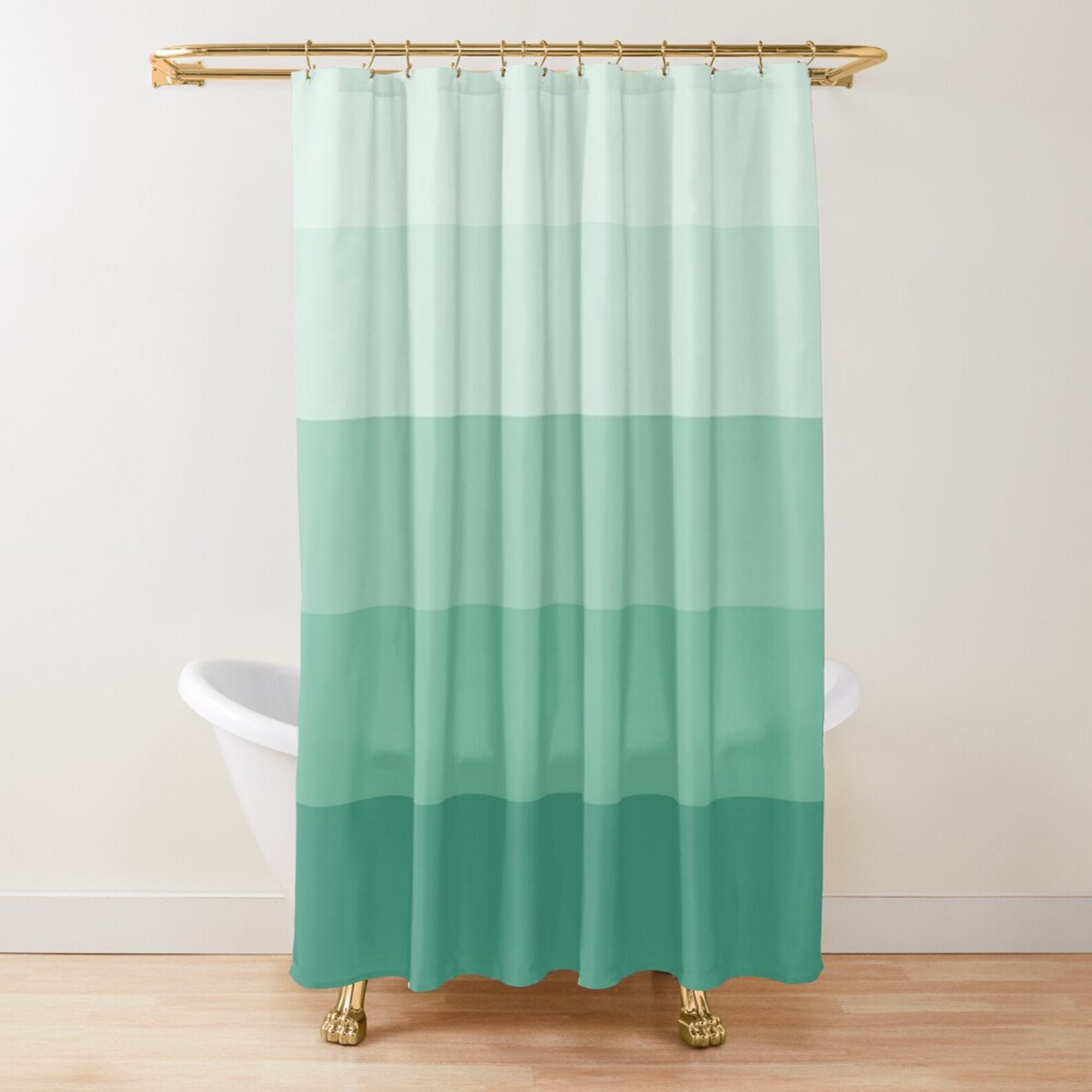 Sea foam green shower curtain Geometric shower curtain Striped Etsy