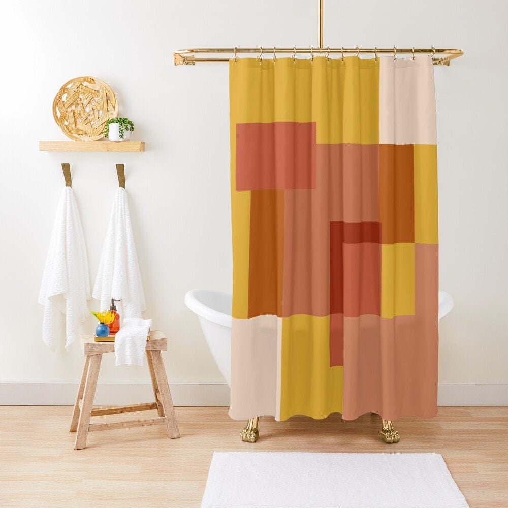 Shower curtains Extra long shower curtain Modern shower Etsy
