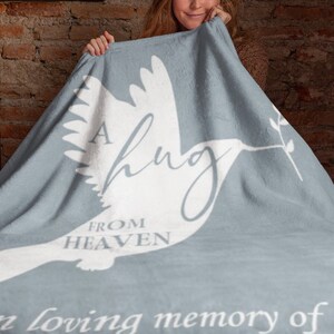 Personalized blanket Memorial throw blanket Gift idea for bereavement Sympathy gift Throw blanket for your loss A hug from heaven-TB14 image 4