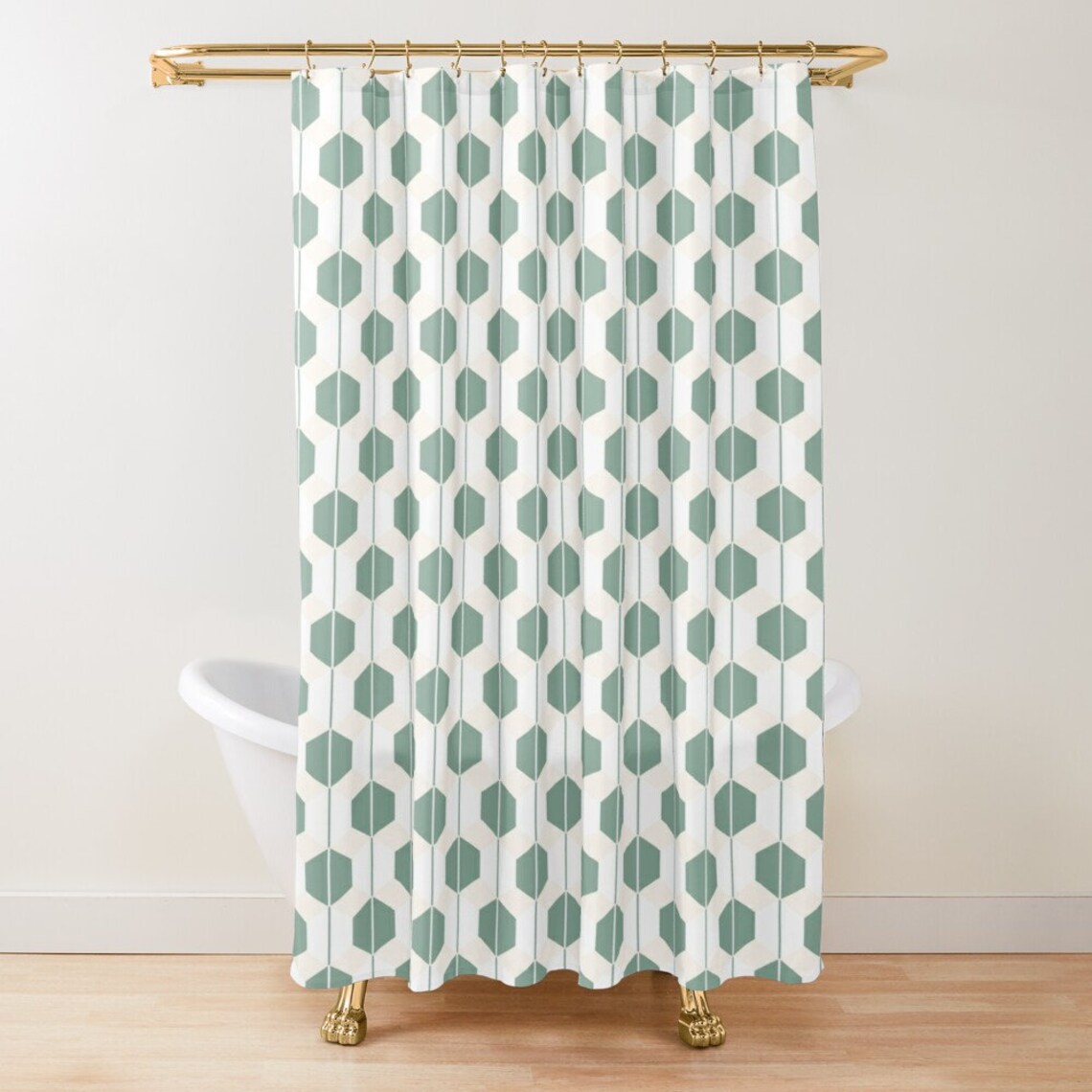 Shower curtains Custom sizes long shower curtain Retro green Etsy