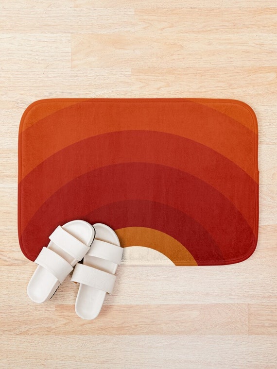 Bath mats Modern bath mat Burnt orange and red bath mat Etsy