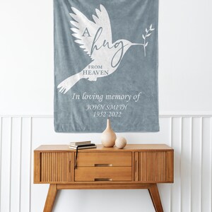 Personalized blanket Memorial throw blanket Gift idea for bereavement Sympathy gift Throw blanket for your loss A hug from heaven-TB14 image 3