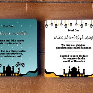 Set Sehri & Iftar Fridge Magnets - islamic gifts, muslim gifts, eid gifts, ramadan gifts, fridge magnet, islamic art