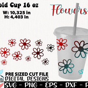 Copo de flores de 16 onças, flor svg, design de amor svg, rosas svg, margarida png, design de mãe, design de aniversário, celebração png, design de flores svg