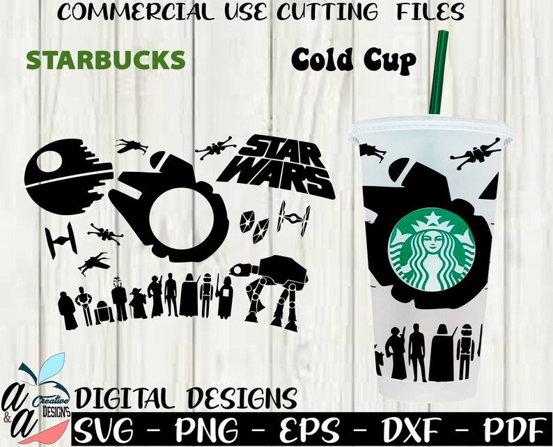 Star Wars svg Starbucks Cold Cup svg Star Wars Starbucks | Etsy