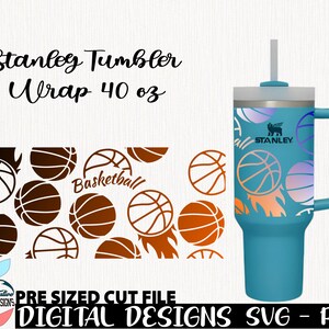 Basquetball Stanley Tumbler 40 oz, 2 Disegni Stanley Tumbler, Basquet cup, Stanley 40 oz, Stanley tumbler 40 oz svg, svg Stanley tumbler
