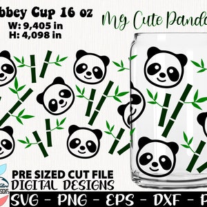 Panda Libbey 16 oz, Panda SVG glas, schattige beer SVG, SVG Libbey kan 16 oz, Panda SVG ontwerp, kan 16 oz, Panda kan 16 oz, beer kristalglas
