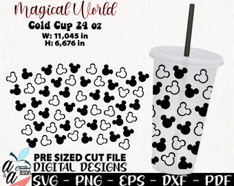 Friends Forever cup, Love svg, Black mouse Design, Little mouse Design, full wrap, Full Wrap 24 oz, Mouse cold cup 24 oz, cup not hole