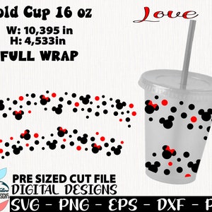 Love svg, Friend svg, love Design, In love Design, Mouse full wrap, Full Wrap taza 16 oz, amigos taza fría 16 oz, taza 16oz, taza 16 oz