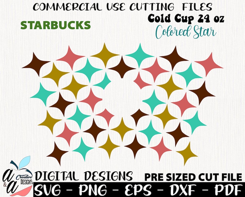 Cold Cup Starbucks 24 oz Star svg Colored Star Starbucks Starbucks Full Wrap 24 oz Clored Star svg Colored Star Starbucks svg