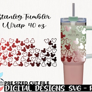 Stanley Tumbler 40 oz, 2 Designs Stanley Tumbler, Mouse svg, Mouse png, svg cut file, Quencher Stanley tumbler svg, svg Stanley tumbler.