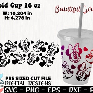 Belle fille Coupe 16 oz, Coupe svg fille, coupe svg amour, Tasse svg souris mignonne 16 oz, Fleurs svg Design, Tasse wrap fille 16 oz, Ma tasse de souris