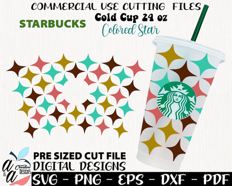 Cold Cup Starbucks 24 oz Star svg Colored Star Starbucks Starbucks Full Wrap 24 oz Clored Star svg Colored Star Starbucks svg