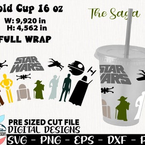 The Saga svg, Copa 16 oz, Galaxy svg, Friends svg Design, Copa Episodios, Copa fría 16 oz, Archivo cortado Wars, Copa Heroes, taza 16 oz, copa de envoltura completa