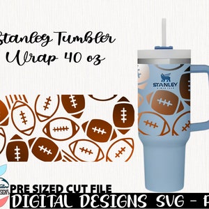 Fútbol americano Stanley Tumbler 40 oz, 2 diseños Stanley Tumbler, Stanley 40 oz, Fútbol png, Quencher Stanley tumbler 40 oz svg