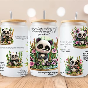 Panda voor sublimatie Libbey 16oz, Panda PNG, Panda Bear en Bambu png libbey, Panda voor cadeau, digitaal bestand, afdrukbaar bestand, png libbey kan