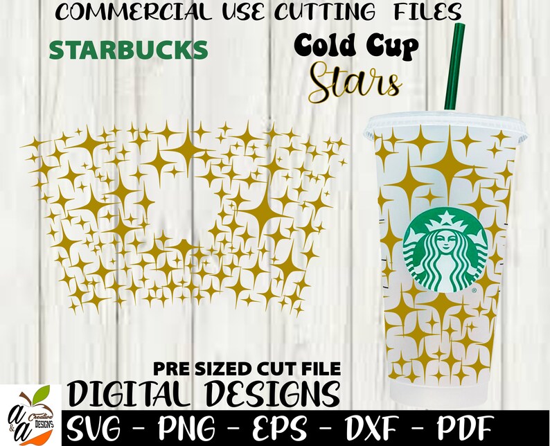 Merry Christmas Starbucks svg pdf Stars svg dxf Cricut Cut File Digital Download Stars png Starbucks Cold Cup svg eps