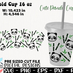 Panda Cup 16 oz, Panda SVG cup, Bear SVG, SVG cup 16 oz, SVG ontwerp, cup 16 oz, baby cup 16 oz, baby Panda cup, Bear cup, Bear SVG ontwerp
