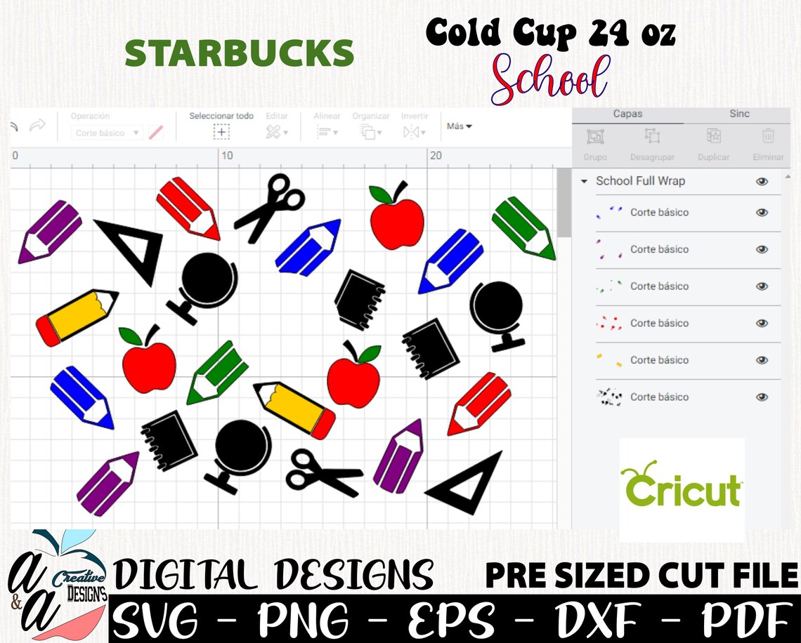 Download Full Time Teacher svg Teacher Starbucks Full Wrap 24 oz | Etsy