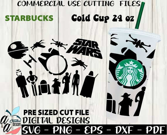 Download Star Wars Svg Starbucks Cold Cup 24 Oz Svg Star Wars Etsy
