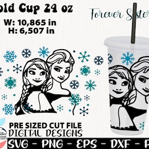 Prinzessin svg, Schwestern svg, schöne Prinzessin Tasse, Love svg, Queen svg, Schnee svg Design, Frozen svg, frozencup 24 oz, Mädchen svg Designs