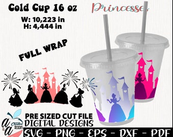 Magic Princesses svg, Princesses Cup 16 oz, Love svg, Magic svg Design, Princesses Design, Princes cold Cup 16 oz, Magic Princesses cut file