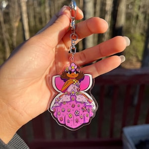 Llavero acrílico de princesa de hadas/Muñeca/Llavero de 2 pulgadas/Lindo/Florido/Caricatura/Único/Bonito