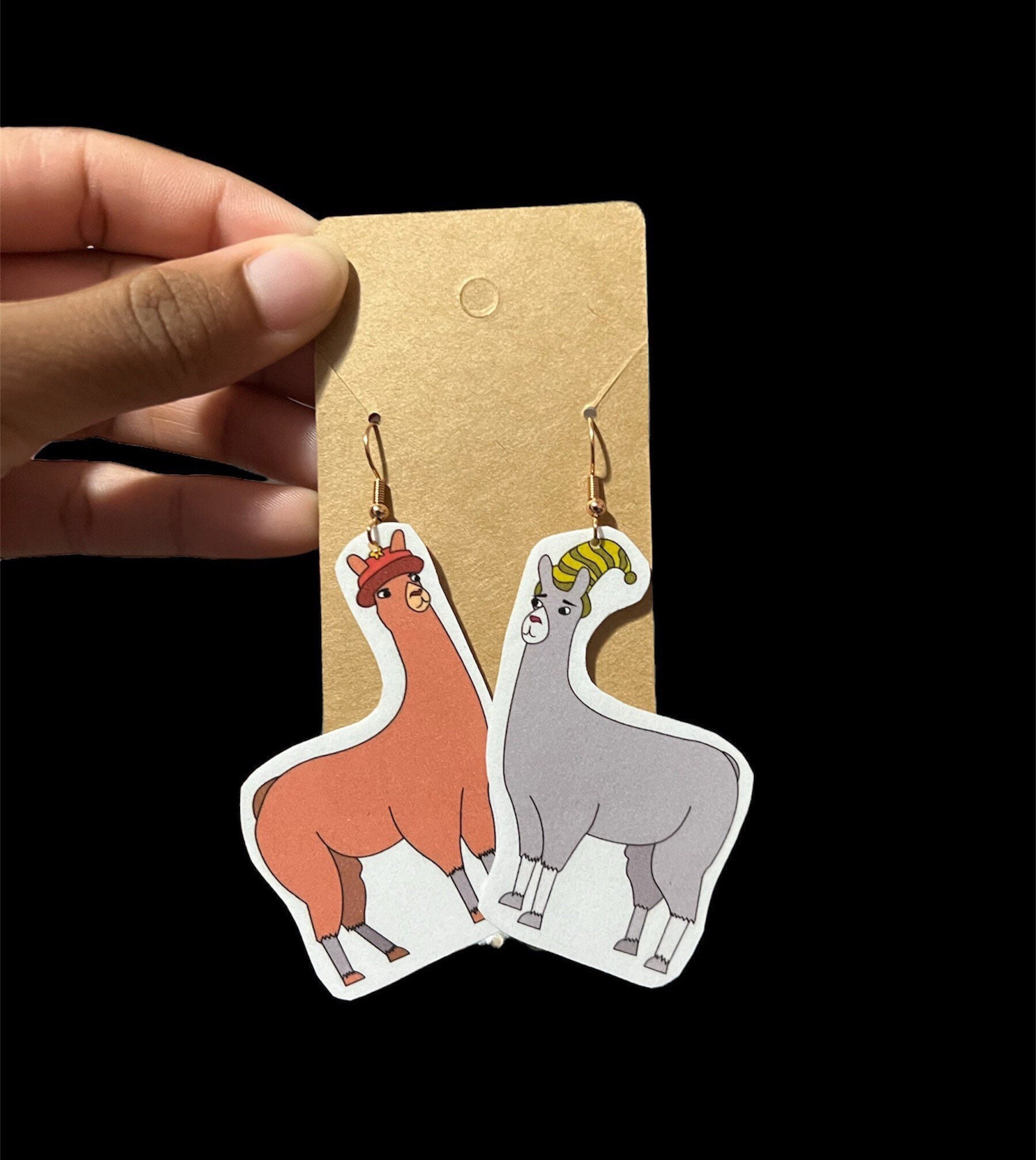 Llamas With Hats Earrings Carl Paul Cartoon Animated - Etsy