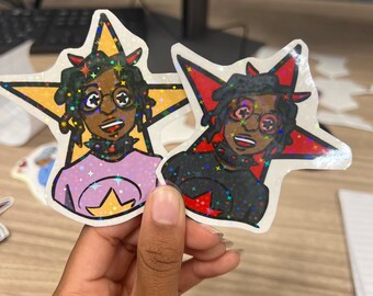 Starry Eyed stickers | star stickers | holographic |  | unique | matte | glossy | rainbow |