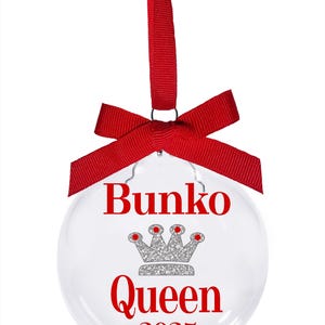 Bunko Queen 2025 Christmas ornament hostess bunco gift bunco exchange gift