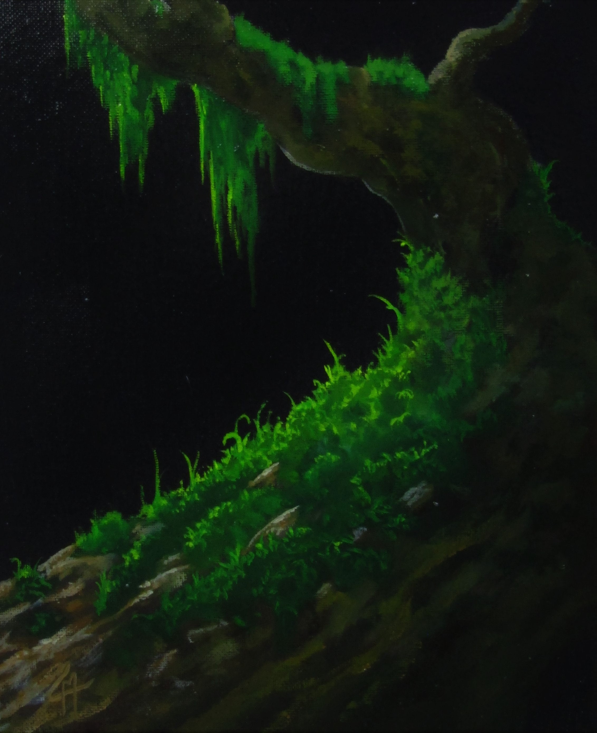 Original oil painting mossy tree Etsy