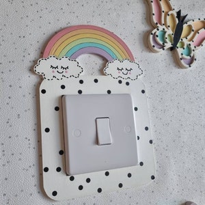 Rainbow light switch surround  Handmade wooden rainbow light switch surround rainbow nursery kids decor rainbow kids room gift