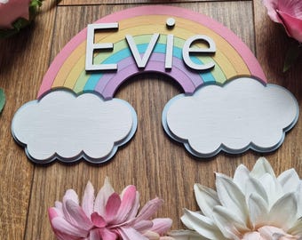 Personalised Rainbow Name Sign – Custom Wall Decor for Kids – Nursery Name Plaque – Colourful Bedroom Sign – Gift for Girls or Boys