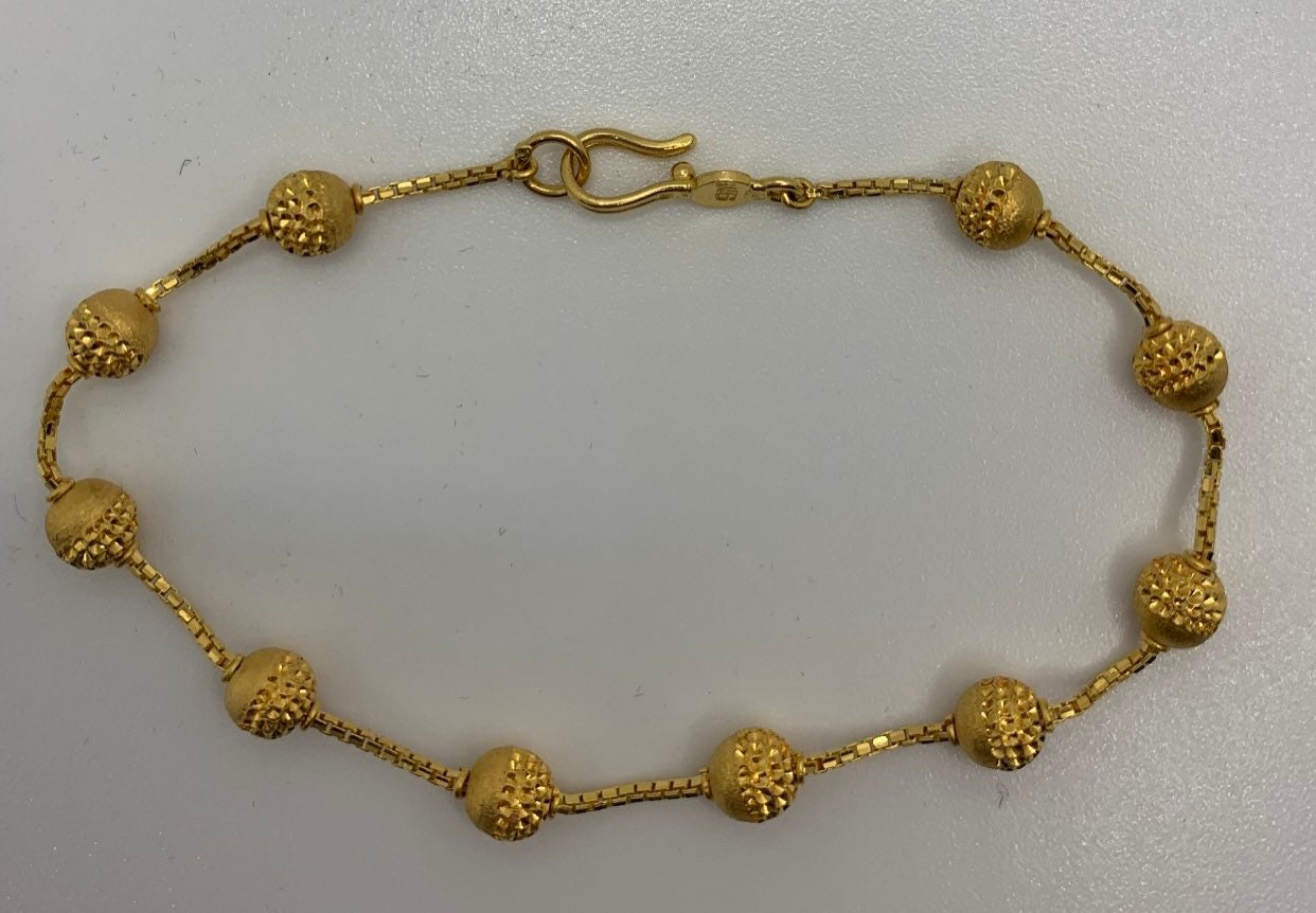 Beaded Bracelet for Women 22ct Gold Etsy