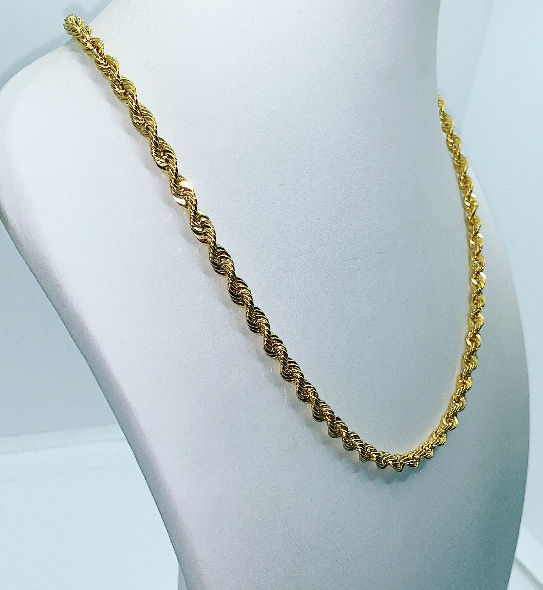 22ct Gold Rope Chain 23 Inch For Men Etsy