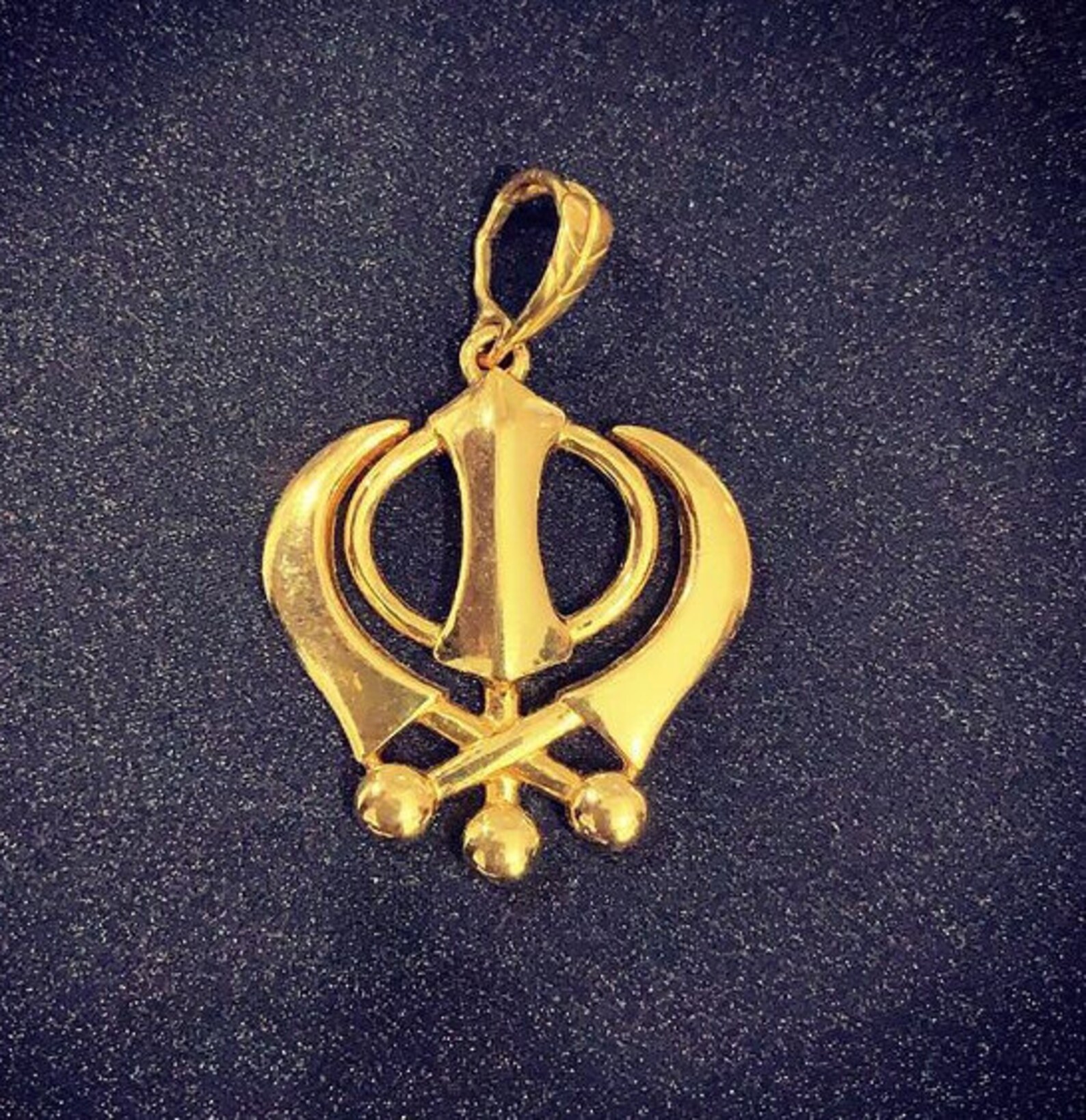 22ct Gold Khanda Sikh Religious Pendant Medium Etsy