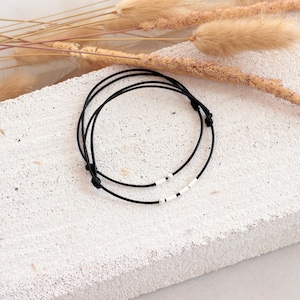 2er Set Armbänder mit Initialen in Morse Code - Freundschaftsarmbänder - Partnerarmband - Paar Geschenk Bild 4