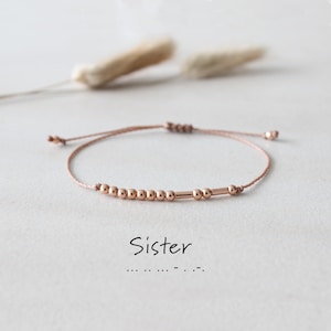 Bracelet "Sister" as Morse Code - Gift for Sister - Gift Best Friend